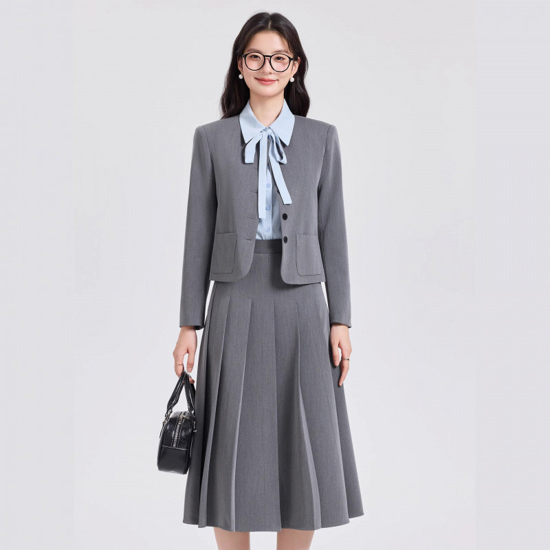 Women Formal Wear Interview - Gray Short Suit Set for Women