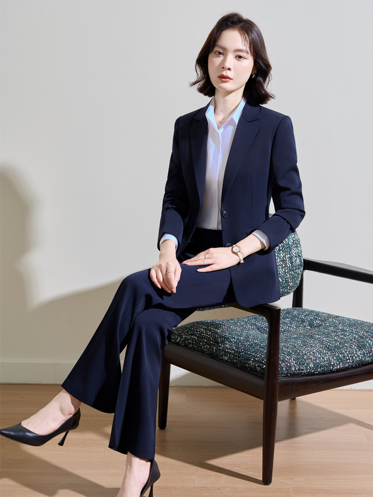 Women Formal Wear Interview - Navy blue professional suit for women,