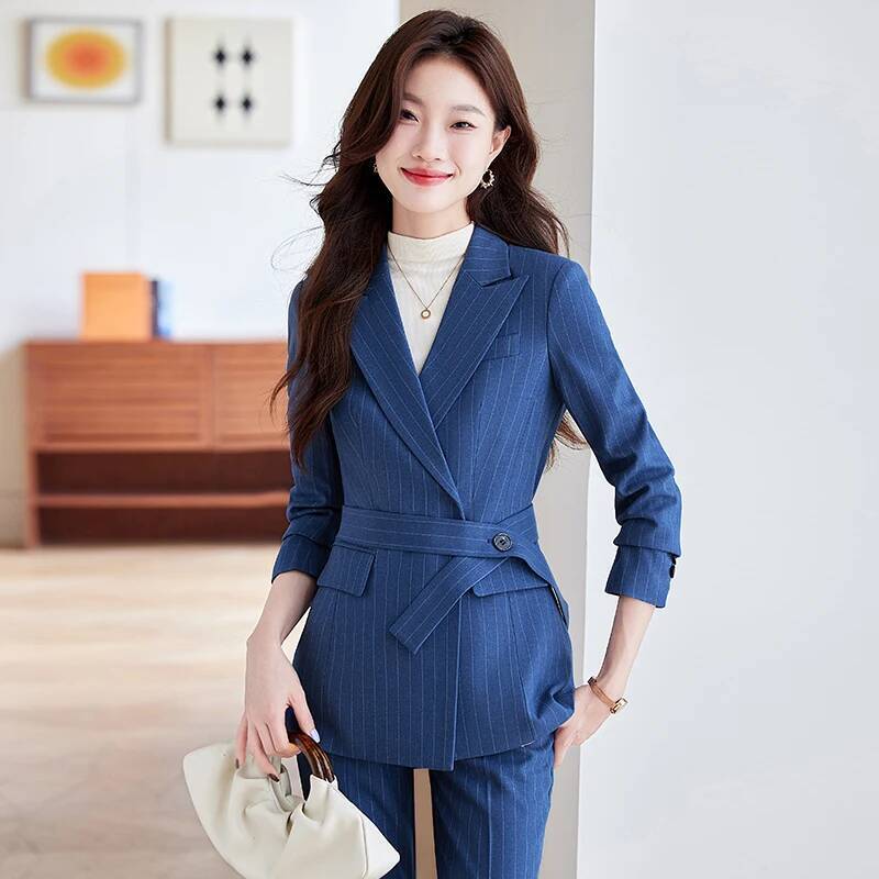 Women Formal Wear Interview - High Quality Fabric Elegant Striped Formal