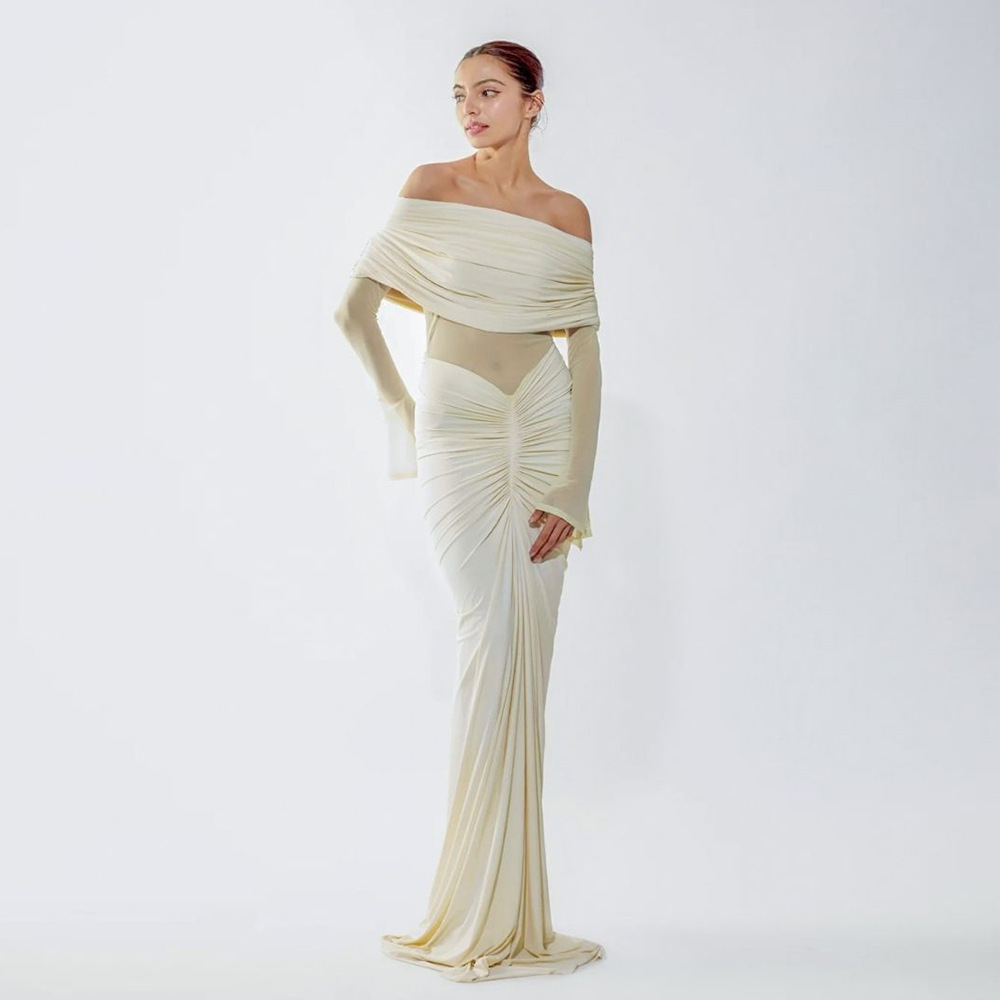 Beige Women Prom Dress Sexy Of - Women'S Formal Wear For A Wedding Guest ulasan dan harga