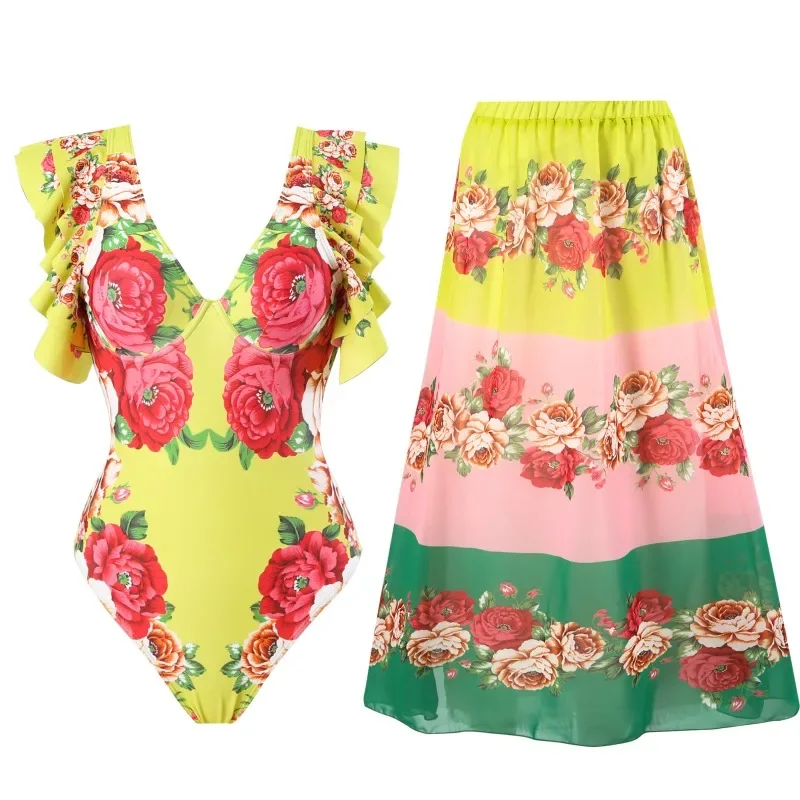 Printed One Piece Swimsuit for - Monochrome Suit Set ulasan dan harga
