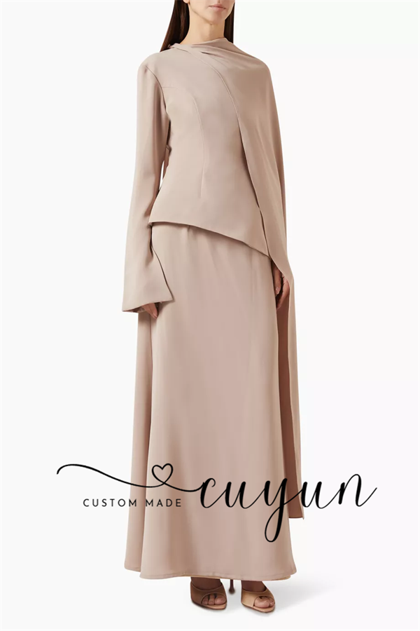 CUYUN Customized Khaki Modest  - Women'S Formal Wear For A Wedding Guest ulasan dan harga