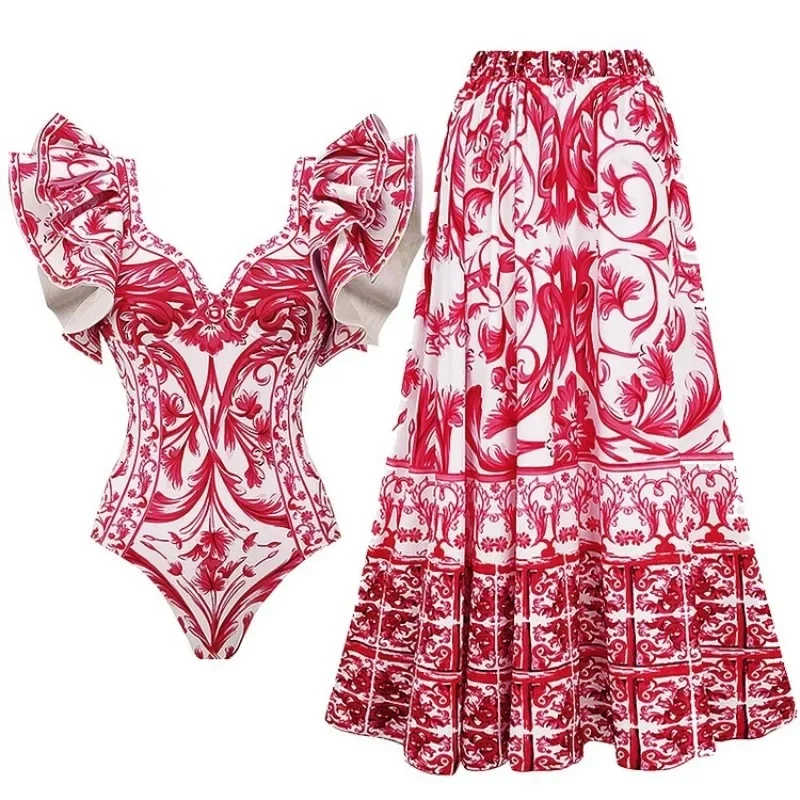 SMVP 2026 New Printed One Piec - Monochrome Suit Set ulasan dan harga