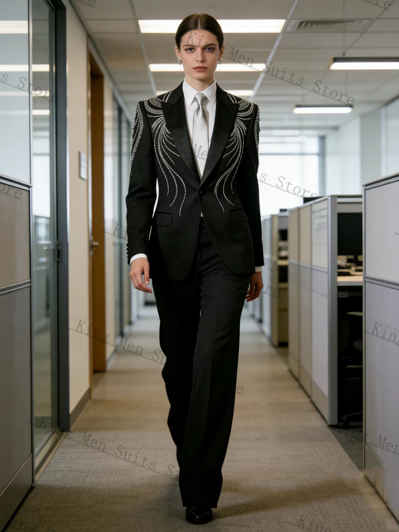 Black Women Suit Set 2 Pcs Bla - Women'S Formal Wear Tuxedo ulasan dan harga