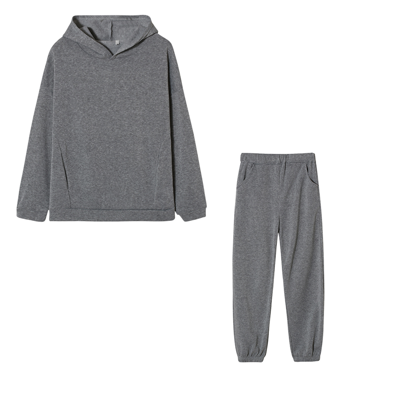 Monochrome Hooded Hoodie Set C - Monochrome Suit Set ulasan dan harga