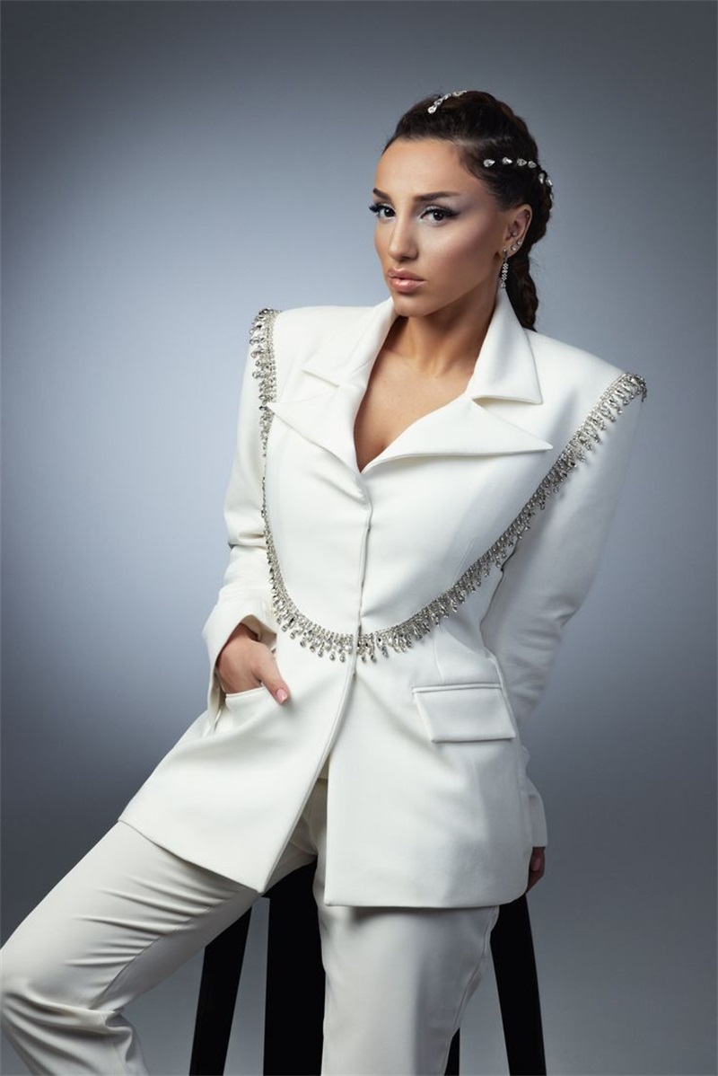 Elegant White Women Suits Set  - Women'S Formal Wear Tuxedo ulasan dan harga