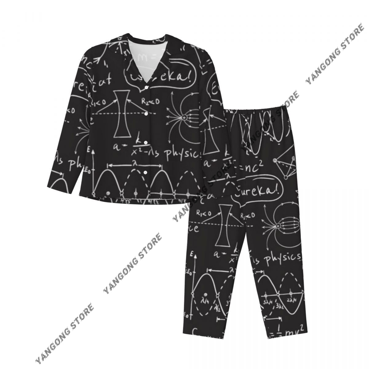 Women Sleepwear Pajamas Scienc - Monochrome Suit Set ulasan dan harga