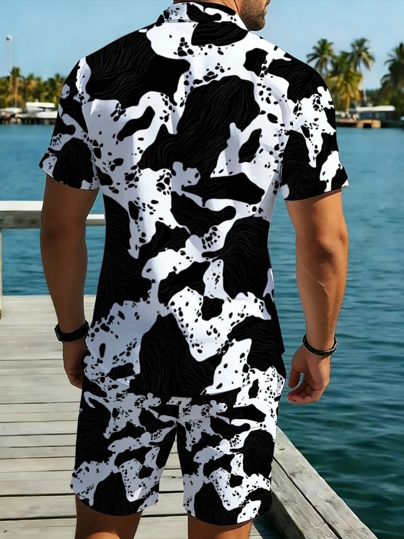 Monochrome Abstract Camouflage - Monochrome Suit Set ulasan dan harga