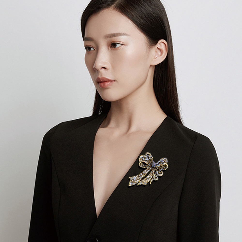 Vintage Bow-Shaped Brooch, Ele - Formal Wear Jewelry For Women ulasan dan harga