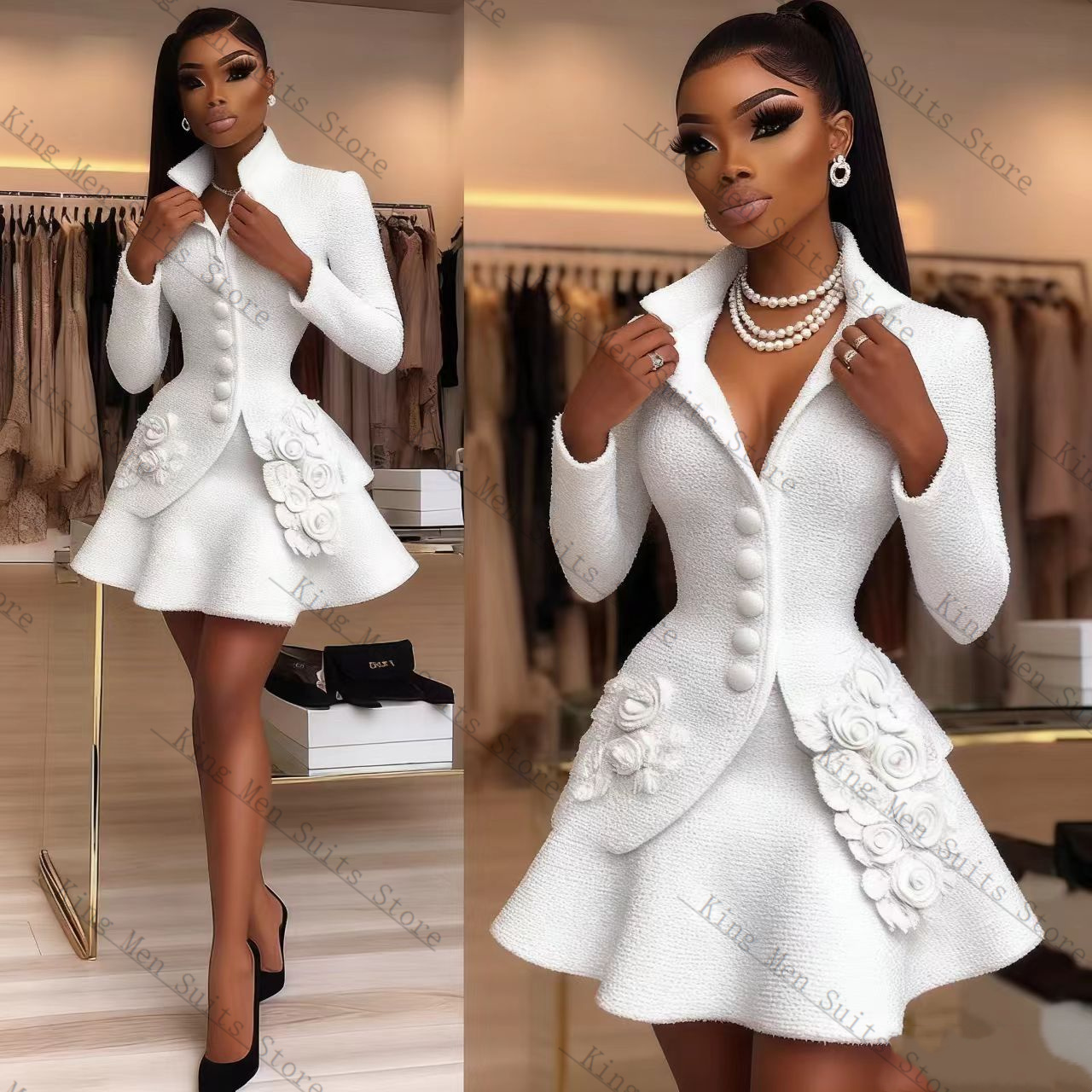 Luxury White Women Suit Set 2  - Women'S Formal Wear For A Wedding Guest ulasan dan harga