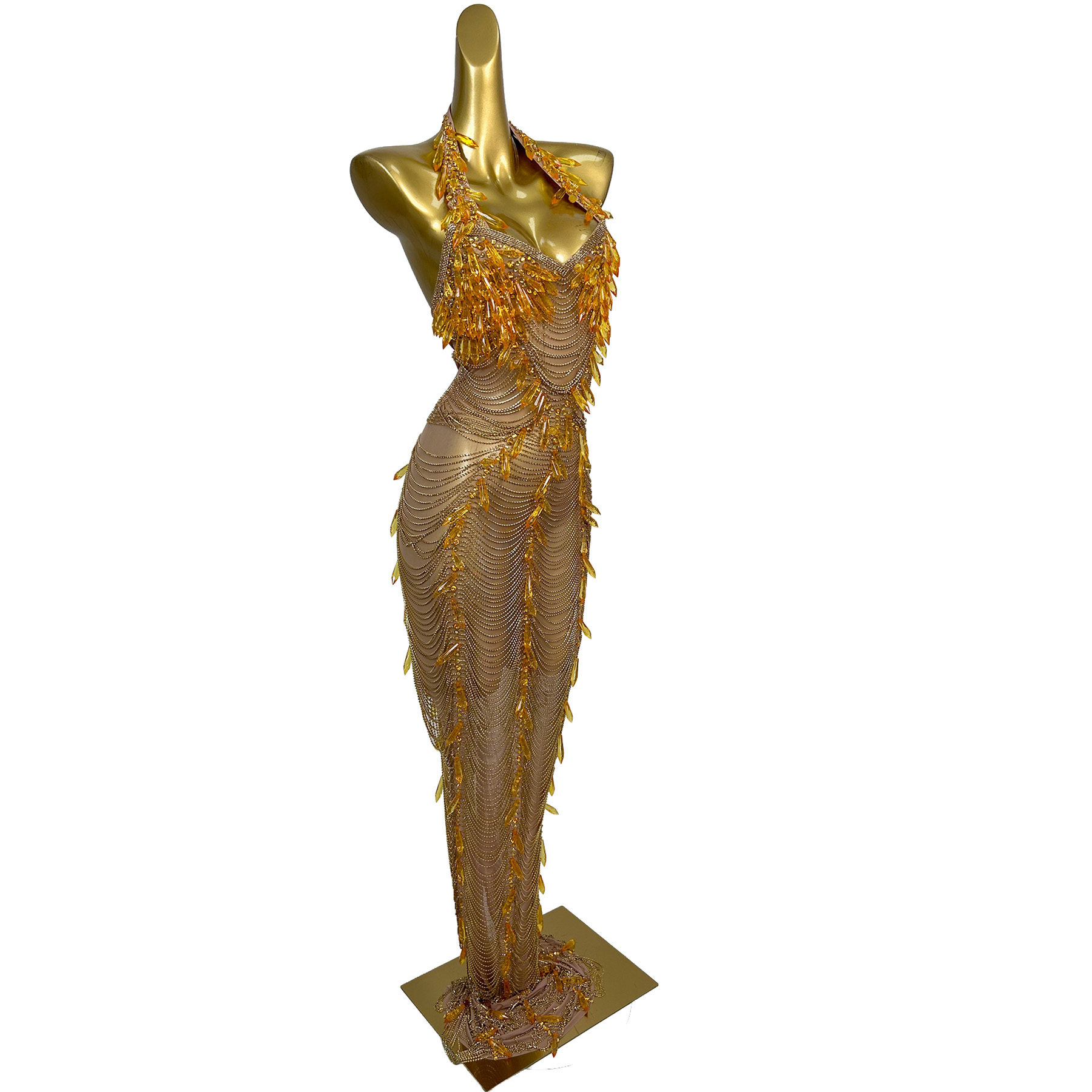 Gold Backless Diamond Tassel E - Women'S Formal Wear Plus Size ulasan dan harga