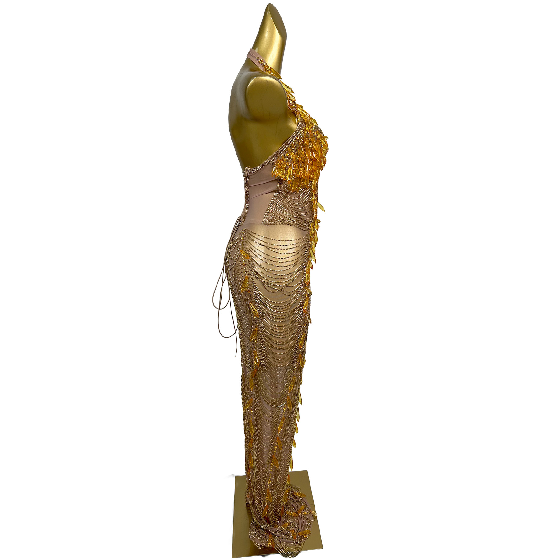 Gold Backless Diamond Tassel E - Women'S Formal Wear Plus Size ulasan dan harga