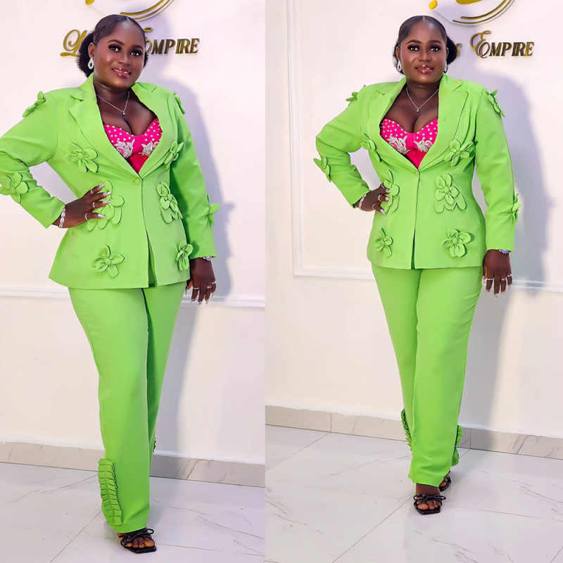 Plus Size Green Women Blazer S - Women'S Formal Wear Plus Size ulasan dan harga