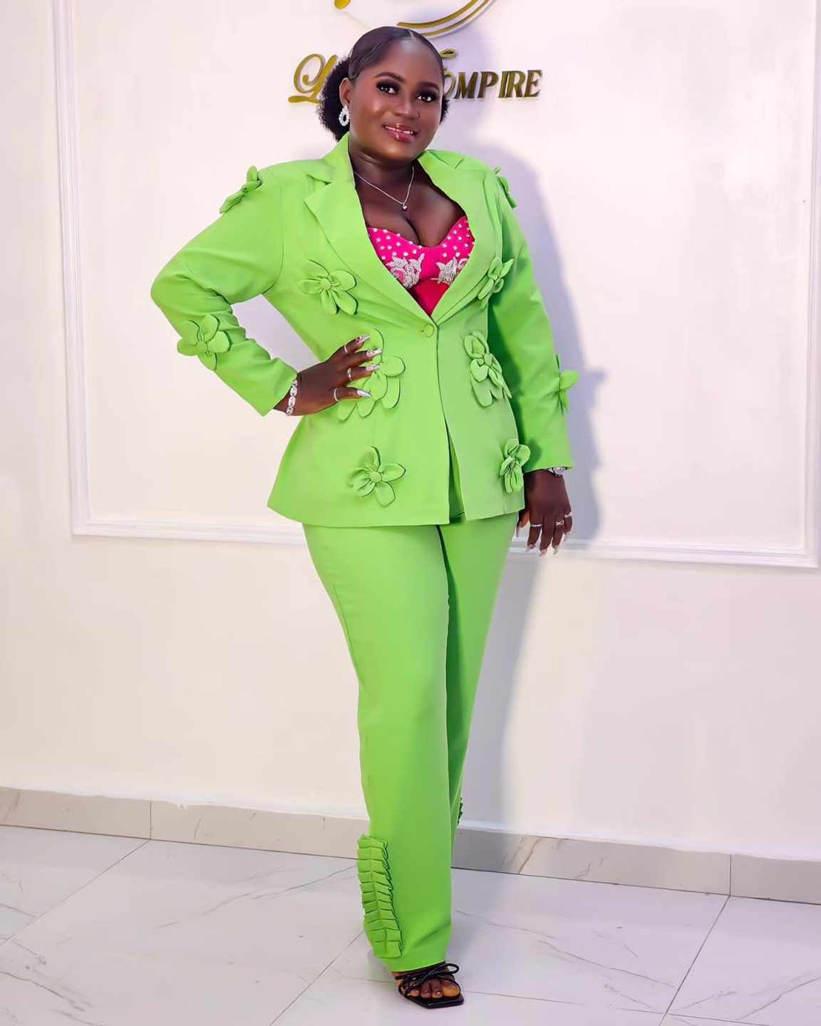 Plus Size Green Women Blazer S - Women'S Formal Wear Plus Size ulasan dan harga