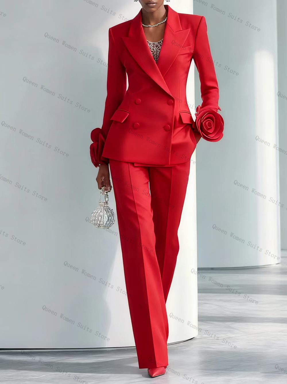 Luxury Red Women Suit Set 2 Pc - Women'S Formal Wear For A Wedding Guest ulasan dan harga