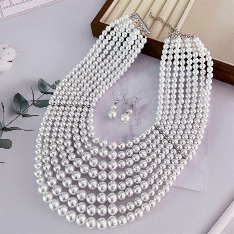  Elegant Layering Faux Pearls  - Formal Wear Jewelry For Women ulasan dan harga