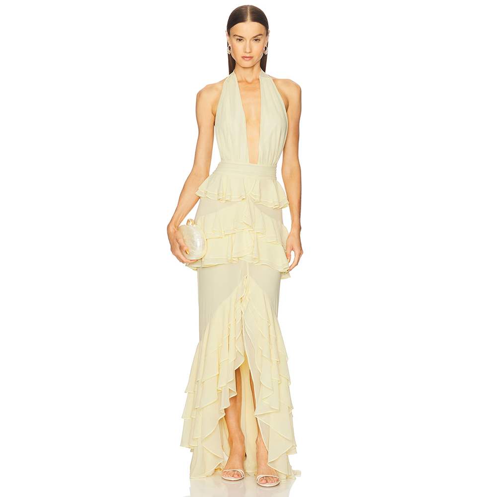 Evening Dresses Deep V Neck Ha - Women'S Formal Wear For A Wedding Guest ulasan dan harga
