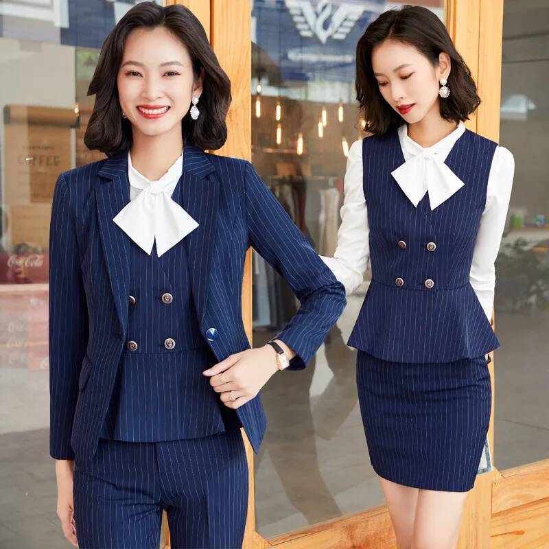 Fashion Striped Formal Busines - Women Formal Wear Interview ulasan dan harga