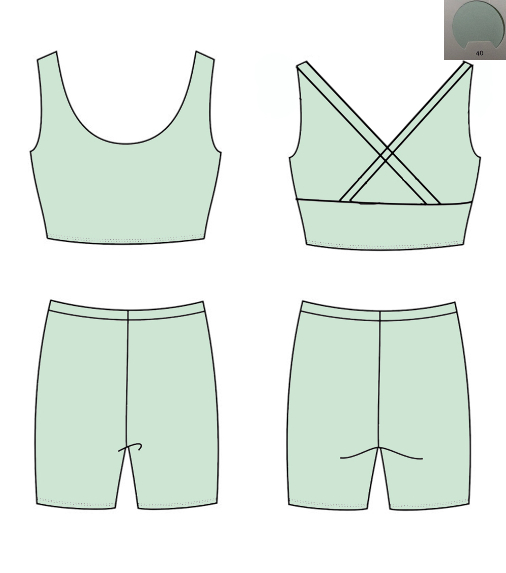 Monochrome Yoga Material Back  - Monochrome Suit Set ulasan dan harga