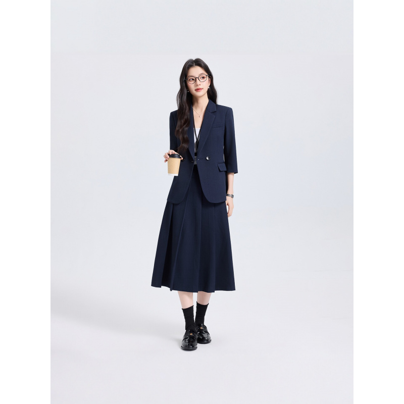 Navy Blue Women's Suit Set for - Women Formal Wear Interview ulasan dan harga