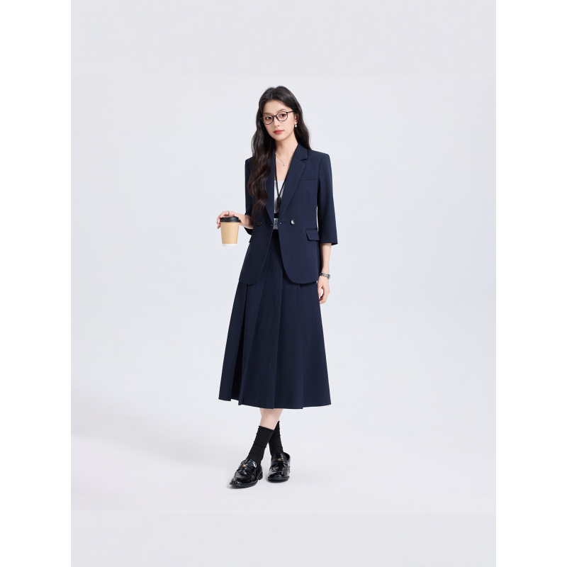 Navy Blue Women's Suit Set for - Women Formal Wear Interview ulasan dan harga