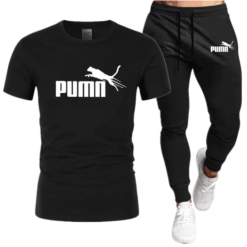 Men's Short Sleeve Running T-s - Monochrome Suit Set ulasan dan harga
