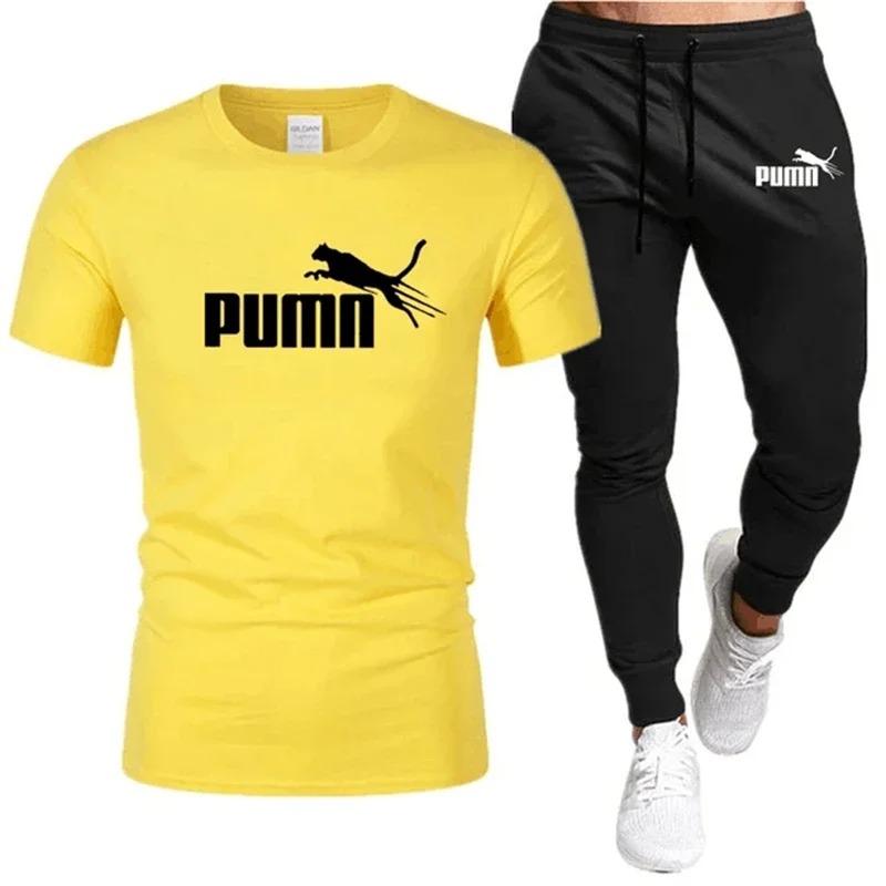 Men's Short Sleeve Running T-s - Monochrome Suit Set ulasan dan harga