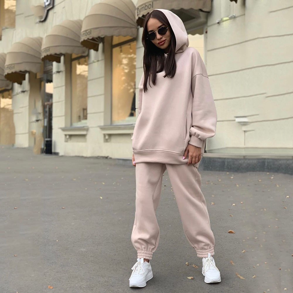 Monochrome Hooded Hoodie Set C - Monochrome Suit Set ulasan dan harga