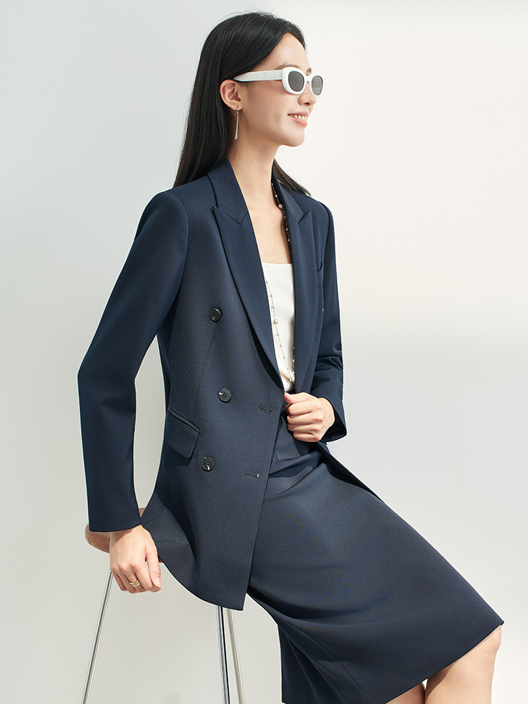 Navy Blue Professional Skirt S - Women Formal Wear Interview ulasan dan harga