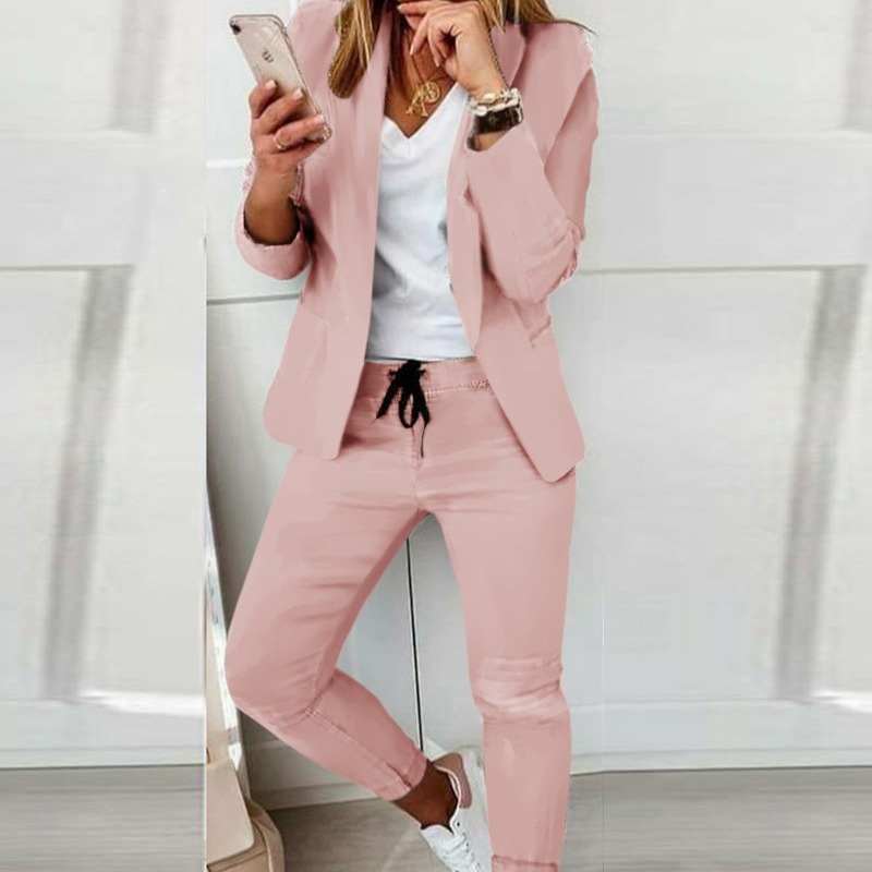 Women's Monochrome Casual Busi - Monochrome Suit Set ulasan dan harga